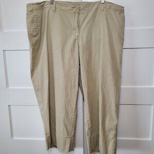 Avenue Stretch Khaki Pants – Size 24W – Beige